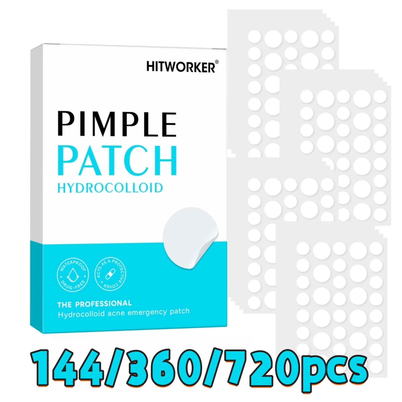 Hydrocolloid Pimple Patch - 144/360/720 قطعة من لصقات الهيدروكولويد لعلاج