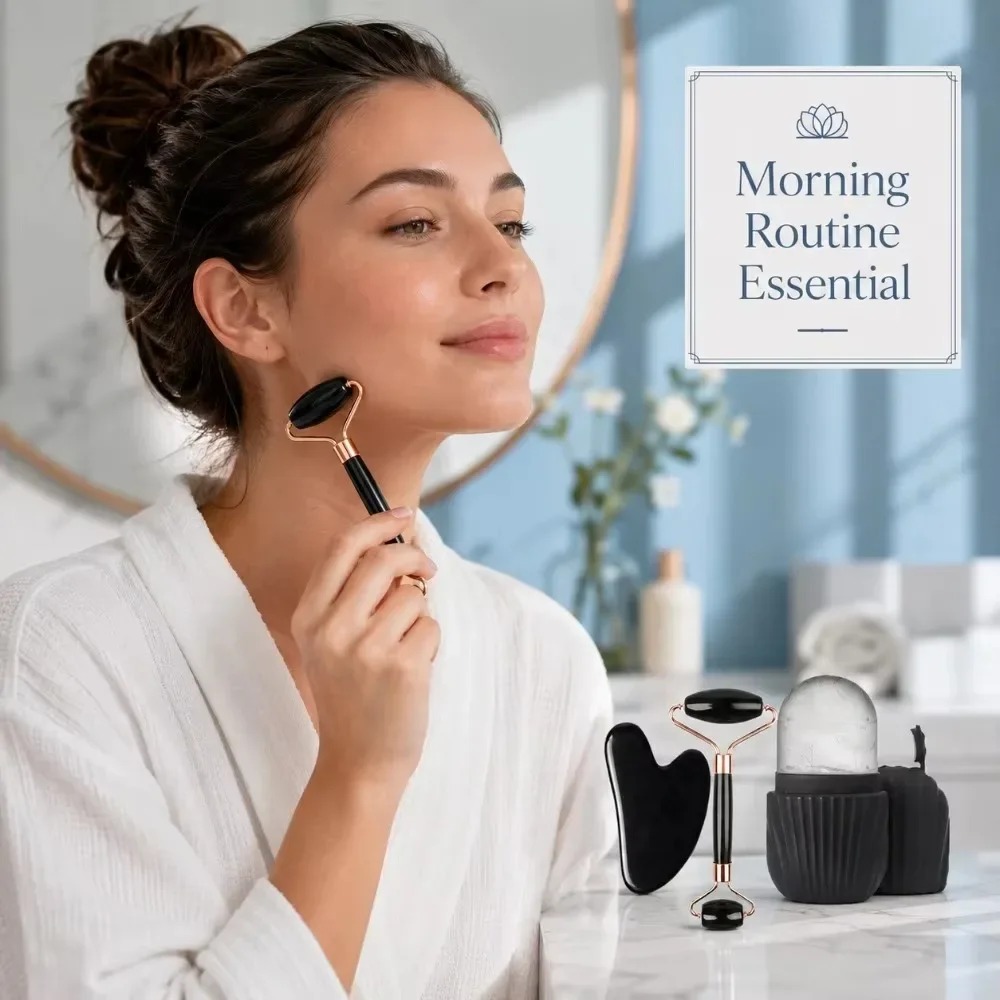 4/1 قطعة مجموعة تدليك الوجه، أ - مراجعة Face Ice Roller Puffiness وسعره