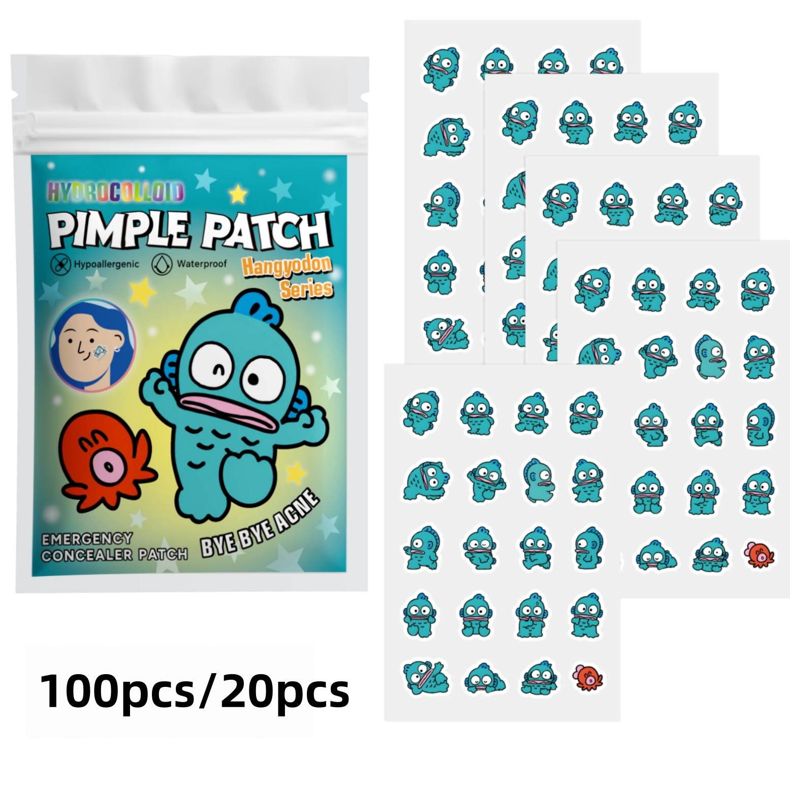 20 قطعة/100 قطعة من لاصقات هان - مراجعة Hydrocolloid Pimple Patch وسعره