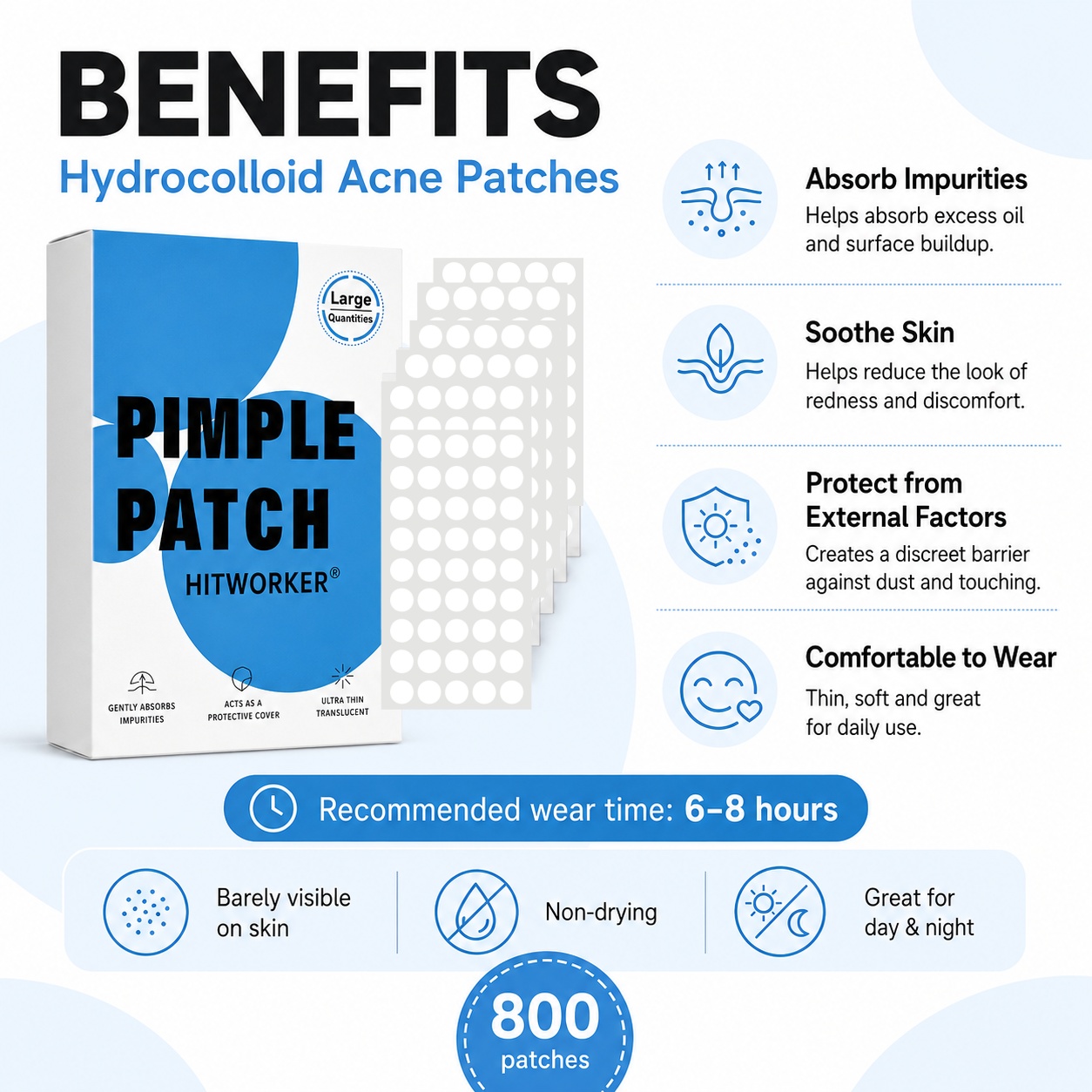 800 قطعة من لاصقات الهيدروكولو - مراجعة Hydrocolloid Pimple Patch وسعره